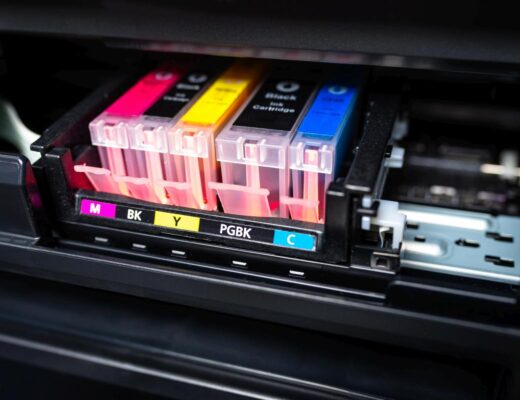 close-up-shot-of-a-cmyk-ink-cartridges-in-a-color-